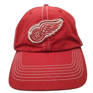 Vintage NHL Fan Favorite Detroit Red Wings Baseball Cap Hat Winged Wheel Adjust
